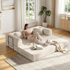 79in Convertible Sofa Bed, Corduroy Boneless Couch Bed, Futon Sleeper Sofa Pull by Unknown
