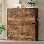 BORNOON Shoe Cabinet with 2 Flip Drawers, Slim Narrow Shoe Storage Cabinet - Image 3