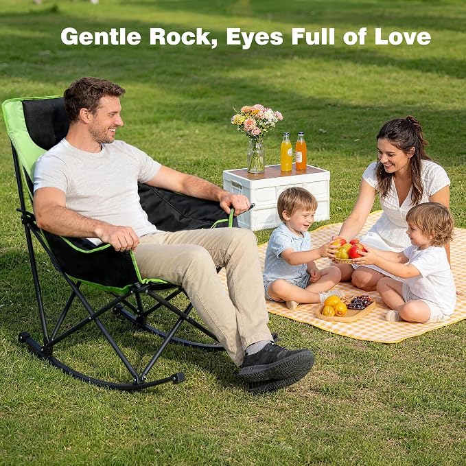 SUNNYFEEL Oversized Rocking Camping Chair 2 Pack, Fully Padded Patio Chair - Image 6