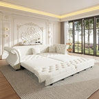 97.6" Oversized Pull Out Sofa Bed, Chesterfield Velvet Sleeper Sofa Couch - Image 8