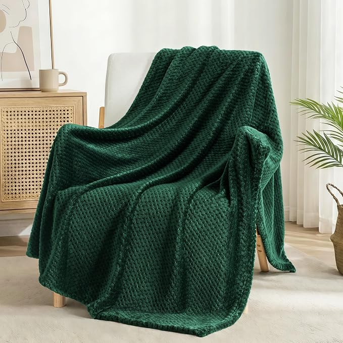 Exclusivo Mezcla Soft Waffle Fleece Bed Blanket Twin XL Size, Cozy Fluffy Design - Image 4