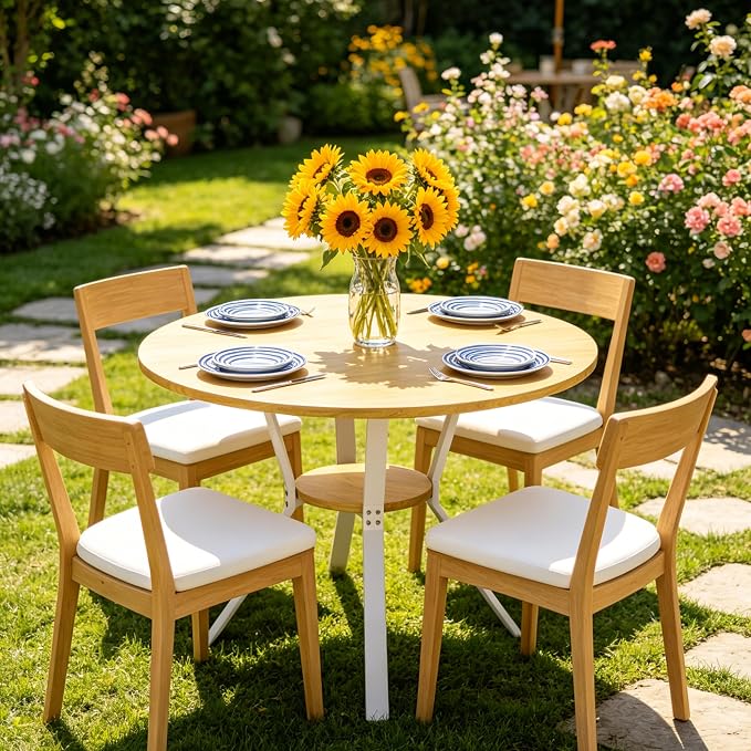 Wildhome Round Dining Table for 2-4, 43 Inch Dining Room Kitchen Table - Image 8