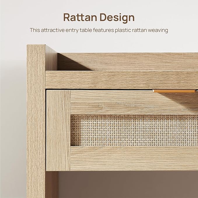 SICOTAS Rattan Console Table Set of 2 - Image 5