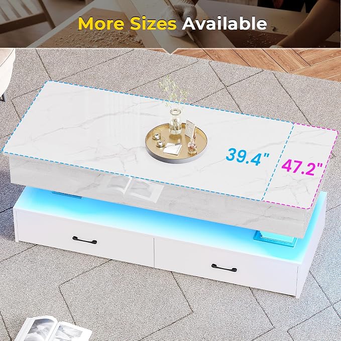 SEDETA 47.2" Lift Top Coffee Table, Coffee Tables - Image 7