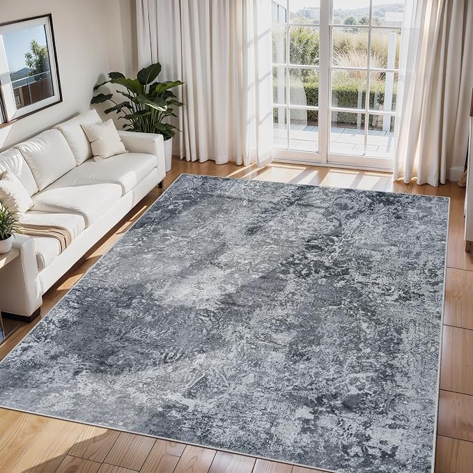 Aelenmu 6x9 Area Rugs for Living Room Washable Bedroom Dining Room Black | by Aelenmu
