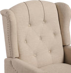 Wingback Recliner Chair with Massage and Heat, Tufted Fabric Push Back Recliner - Image 8
