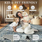 6x9 Area Rugs - Washable Vintage Retro Living Room Rug, Soft Ultra Thin Non - Image 5