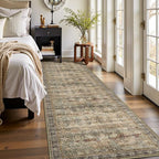 2x10 Hallway Runner Rug, Washable Vintage Retro Long Runner Rugs - Image 4