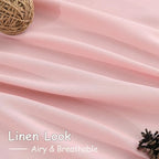 Pink Linen Curtains 102 Inches Long Rod Pocket Back Tab Drapes 2 Panels Set - Image 5