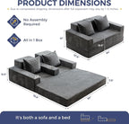 MAXYOYO Loveseat Sofa Bed, 4 in 1 Convertible Boneless Couch Folding Recliner - Image 3