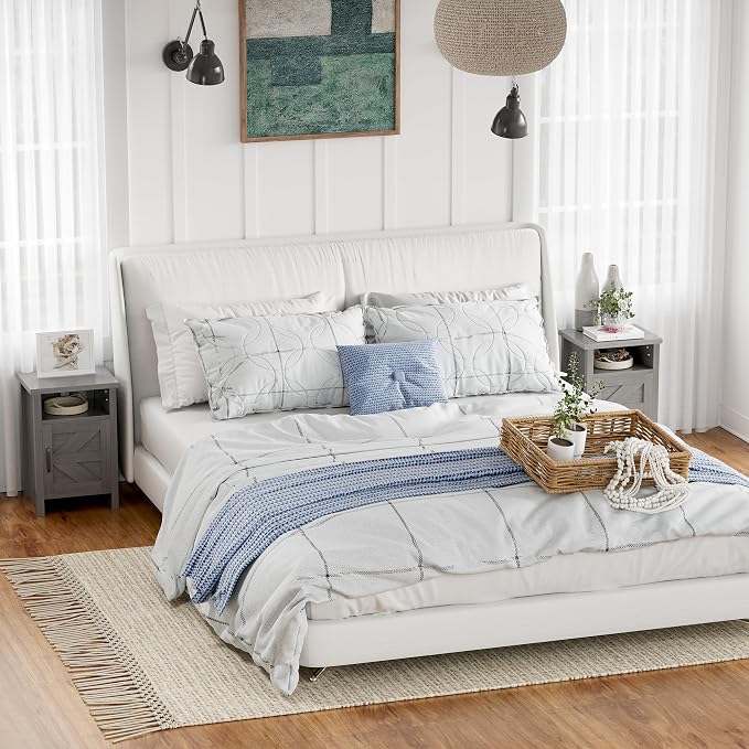 YESHOMY Farmhouse Modern Nightstand - Image 7