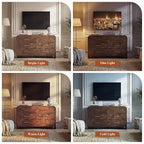 Curved 6-Drawer Dresser for Bedroom, Vanity Desk TV Stand for Living Room - Image 7