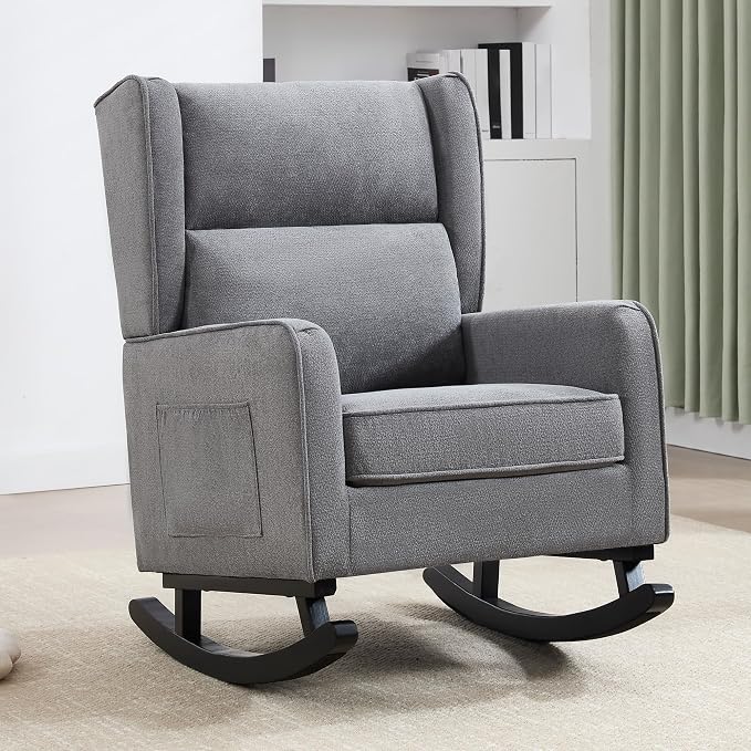 HCHAIRH Nursery Rocking Chairs, Modern Wingback Accent Chairs - Image 7