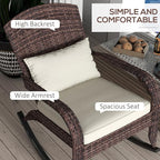 Outsunny Outdoor Wicker Adirondack Rocking Chair, Patio Rattan Rocker Chair - Image 5