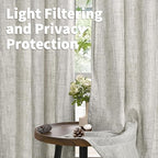 YoungsTex Short Linen Semi Sheer Curtains 40 Inches Long - Image 3