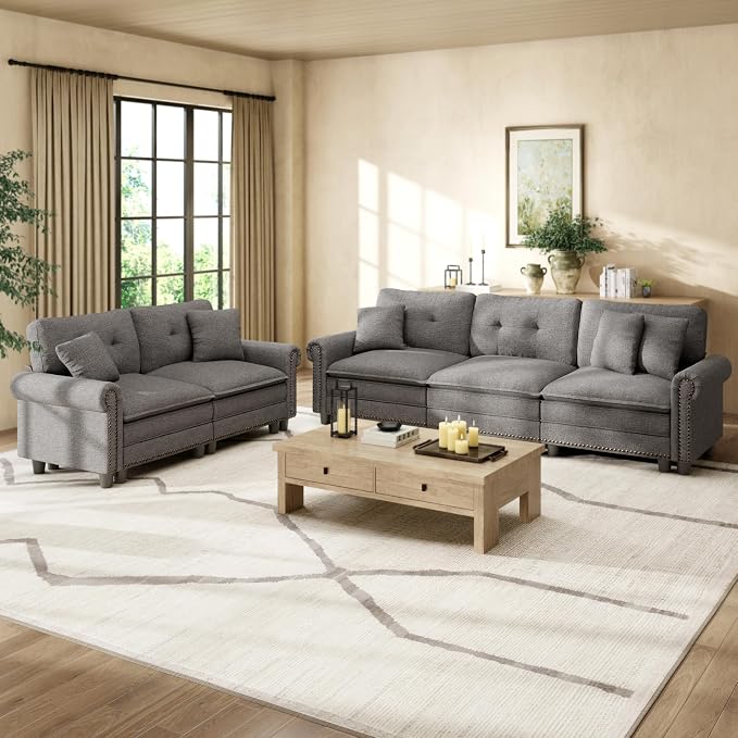 HERA'S HOUSE 2 Pieces Modular Sectional Sofa Sets, Oversized Couch Set by HERASHOUSE