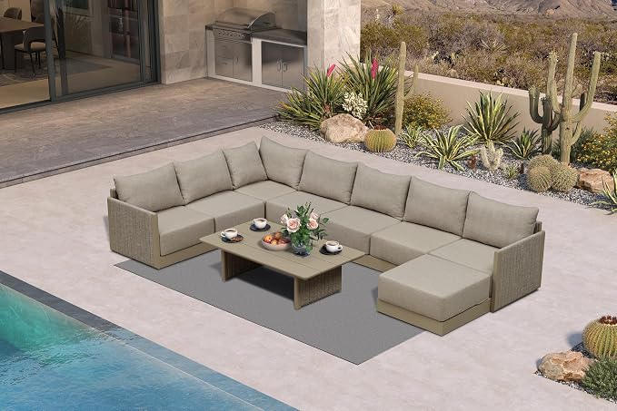 PURPLE LEAF 9 Pieces Patio Conversation Sets by PURPLELEAF