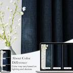 NICETOWN Faux Linen Navy Blue Blackout Curtains 84 inches Long - Image 5