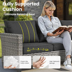 ovios 9 Pieces Patio Furniture Set, Outdoor Wicker Sofa Couch - Image 7