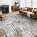 LOONGRUG 6x9 Area Rugs Washable Neutral Modern Living Room Rug Grey Rust | by LOONGRUG