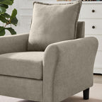 Mid-Century Accent Chair, Modern Linen Fabric Armchair - Image 6