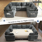 Ihanherry 8-Seater Large Sectional Sofa Bed - Image 3