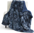 Bedsure GentleSoft Fluffy Navy Blue Throw Blanket, Tie Dye Blue Decor Navy Gifts by Unknown