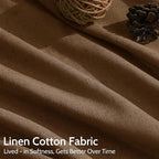 Tobacco Brown Linen Curtains 102 Inches Rod Pocket Back Tab Drapes 2 Panels Set - Image 4