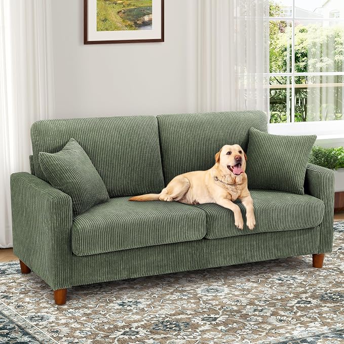 Kidirect 70in Corduroy Couch, Sofas - Image 8