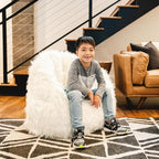 Big Joe Milano Bean Bag Chair, Ivory Shag Fur, Soft Faux Fur, 2.5 feet - Image 2