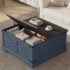Furnideco 35.5''W Square Coffee Table Farmhouse Lift top Coffee Table - Image 5