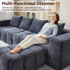 Large Boneless Ottoman, Upholstered Cloud Ottomans - Image 6