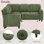 L-Shaped Sectional Couch with Storage and Pull Out Bed, Convertible Sofa Bed - Image 7