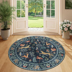 DUKINO 4ft Round Rug, Washable Animal Round Area Rug Non Slip, Non-Shedding by DUKINO