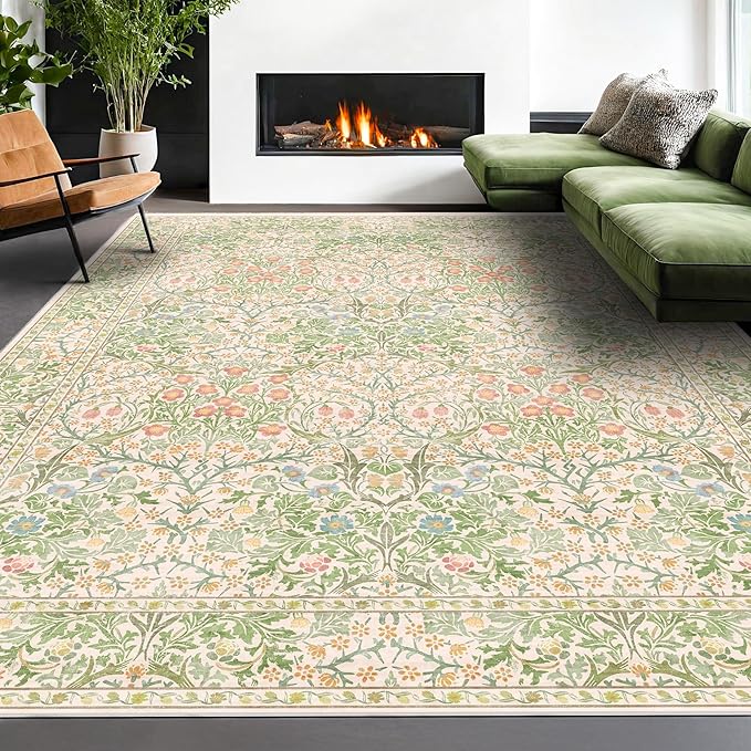 Washable Light Green Rug for Bedroom - Image 4