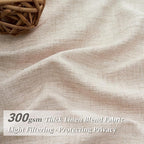 PleatedDrapes Textured Semi Sheer Burlap Curtains 84 Inches Long, Neutral - Image 2
