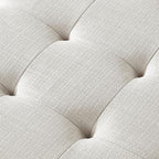 24KF Large Rectangular Upholstered Tufted Linen Ottoman Bench, Padded Bench - Image 8