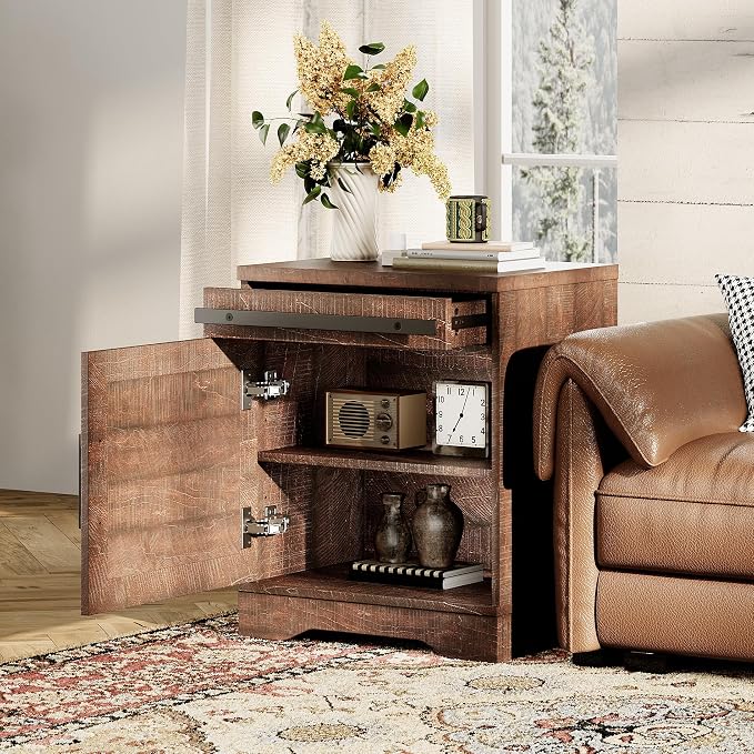 WAMPAT 24.3-inch Tall Farmhouse End Table Set of 2 - Image 5