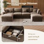 WorthFurni 140” Oversized Cloud Sectional Couches - Image 7