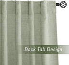 RYB HOME Farmhouse Boho Linen Sheer Curtains 90 inches Long - Image 2