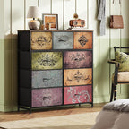WLIVE 9 Drawer Dresser, Fabric Storage Tower - Image 2