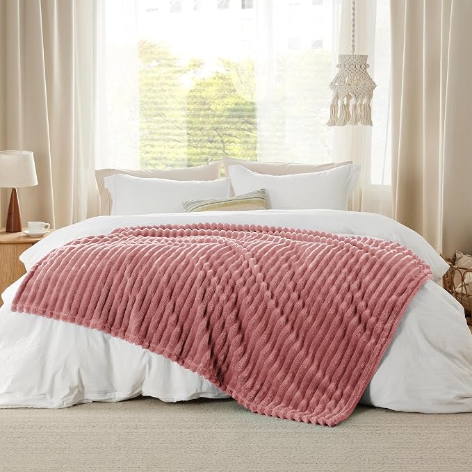 Bedsure Soft Throw Blanket for Couch Decor Gifts Dusty Pink 50"x70" | Birthday - Image 8