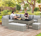 YITAHOME 9 Piece Patio Furniture Set, All-Weather Wicker Outdoor Sectional Sofa - Image 2