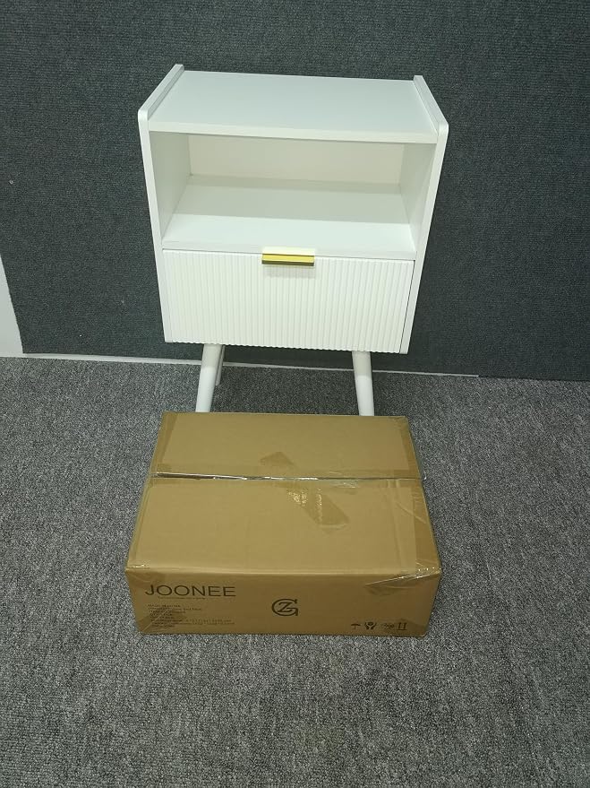JOONEE White Nightstand, Modern Bedside Table - Image 7