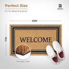 Coir Welcome Mat, Stylish Welcome, 17 x 29 in | 100% Natural Coir, Anti-Shedding - Image 2