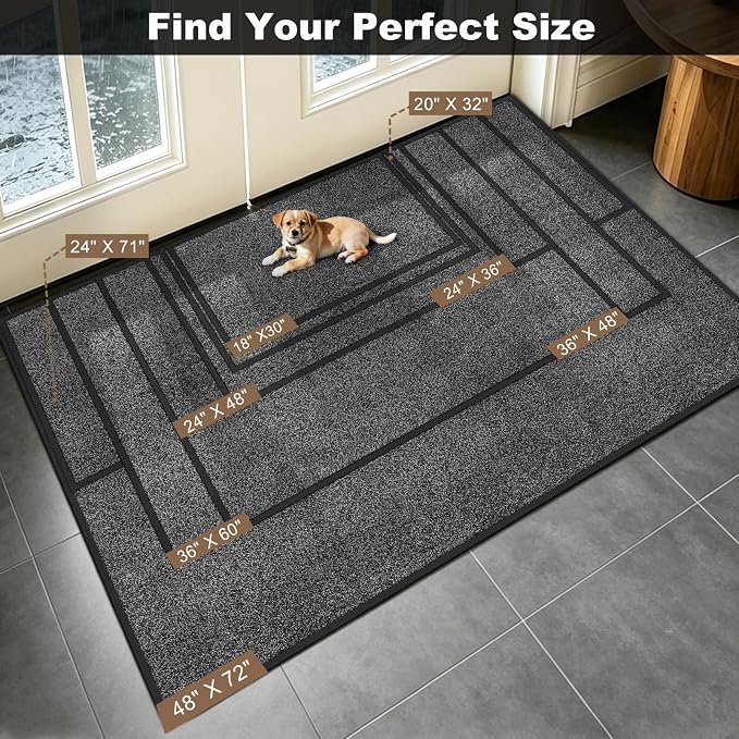 Super Absorbent Front Door Mat, Non-Slip Washable Indoor Doormats, Low Profile - Image 2