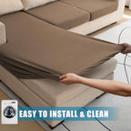 Water Repellent L Shaped Couch Covers 4 Pieces Sofa Seat Cushion Slipcovers - Image 6