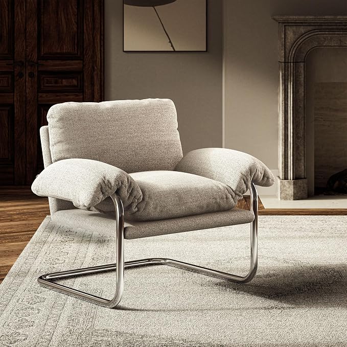 Modway Ansel Boucle Accent Chair in Newsprint - Image 2