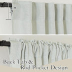 RYB HOME Linen Semi Sheer Kitchen Curtains Over Sink 36 inches Length | Light - Image 3