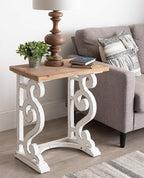 Kate and Laurel Wyldwood Rustic French Solid Wood Side Table, Chic Farmhouse - Image 2